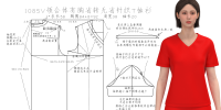 1085V领合体有胸省转无省针织T恤衫