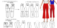 25单褶直筒西裤原型变化