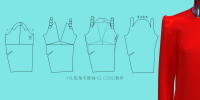 114.牛角袖加碎褶