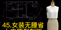 3.女装无腰省上衣原型制版-后片