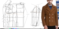406双侧开衩男双排扣短大衣西服打版+放码