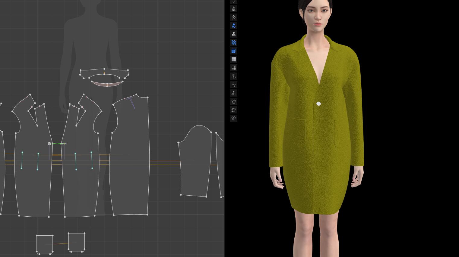 976.茧型落肩袖外套制版