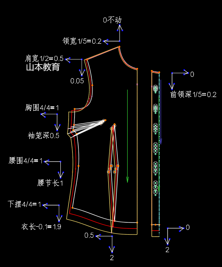 13.女衬衫推板-长度跳码 14.女衬衫推板-胸腰肩跳码 15.女衬衫推板-省道.扣子推板 16.女衬衫推板-领子放码 1 ...