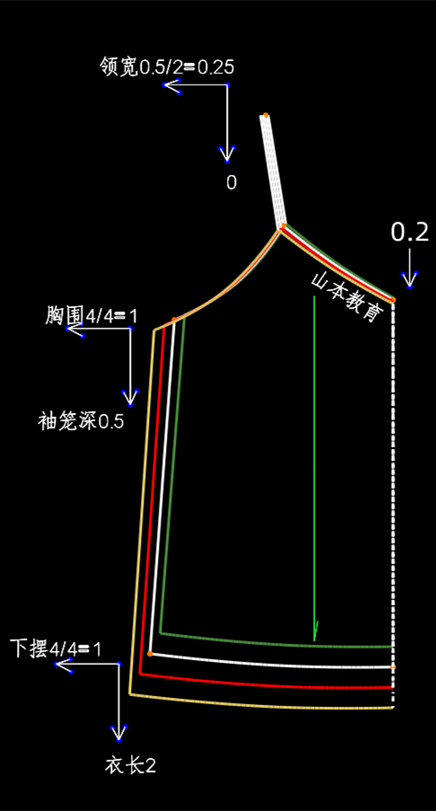 19-20课.吊带衫放码-后片跳码.前片跳码