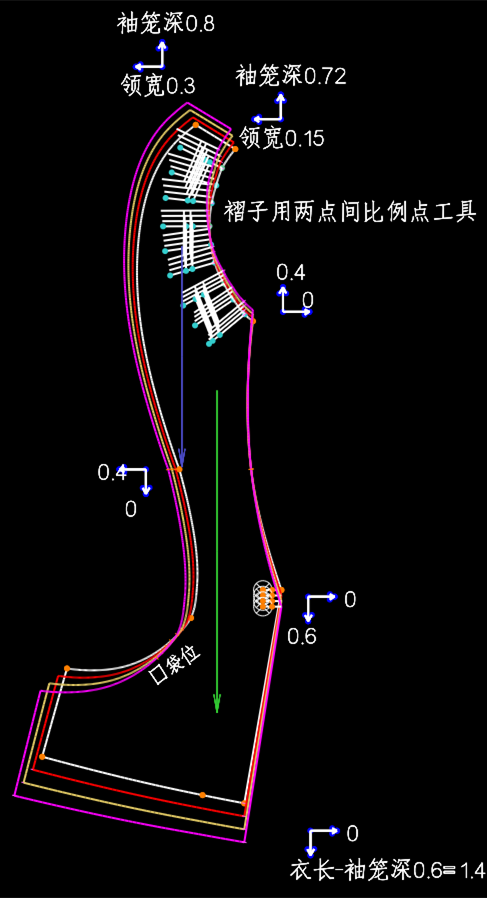 21-23课.女西装放码-档差确定-后片放码-前片放码