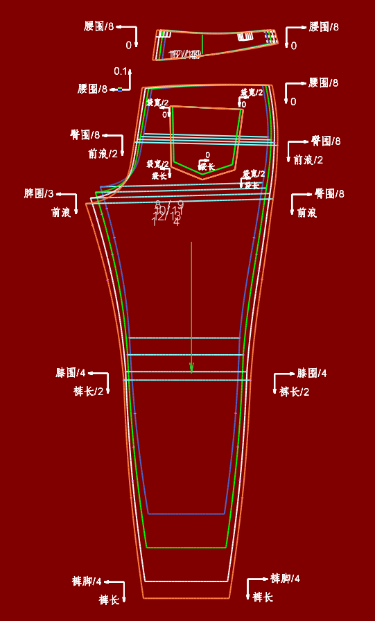 146.童装牛仔裤打板推码