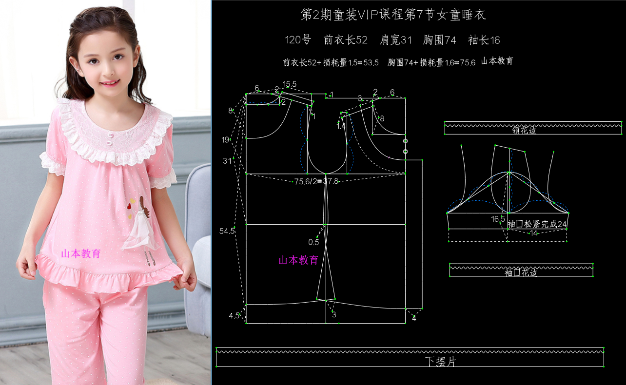 第2期童装VIP课程第7节女童睡衣