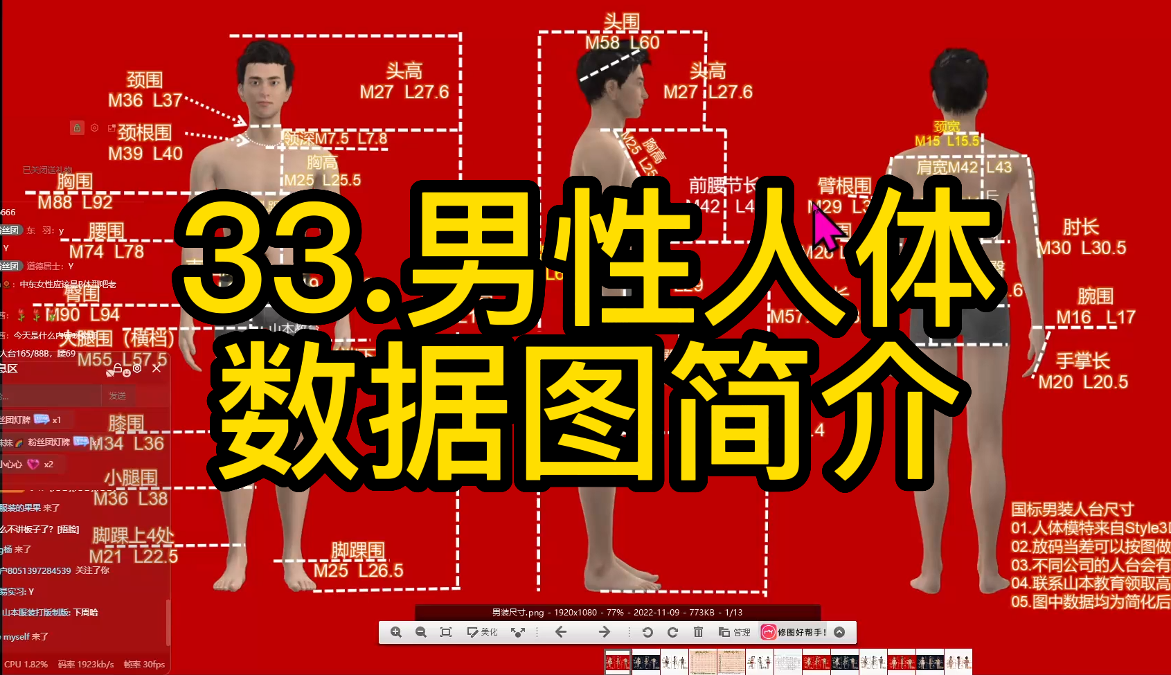 33.男性人体数据图