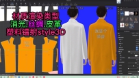 76图案-材质渲染类型消光丝绸皮革塑料镭射style3D