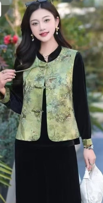 1152新中式大码无胸省女马甲