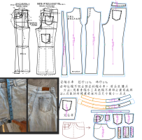 驳样06牛仔裤驳样技术按样衣打版