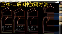 54卫衣落肩袖+贴袋3种放码技巧-不规则隔码跳