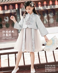 101款-女童中国风刺绣纱裙套裙-外套纸样裁剪