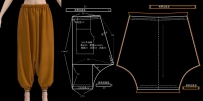 989.吊裆裤制版纸样